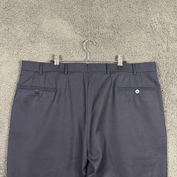 Isaia Pants Mens 38x32 Blue Classic Fit Dress Slacks Super 130s Wool Italy - Picture 6 of 12